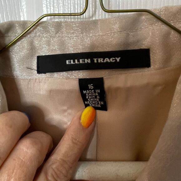 Ellen Tracy champagne sparkle jacket single breasted 16 - Picture 6 of 6